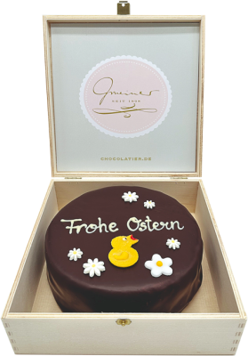 Sachertorte in der Holzbox – Frohe Ostern